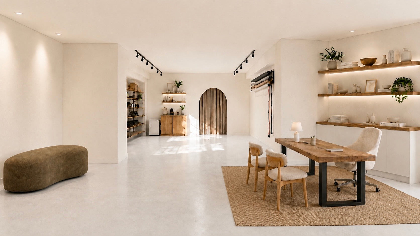 Render del futuro estudio de fotografía y contenido visual de Nácar Studio en Zaragoza